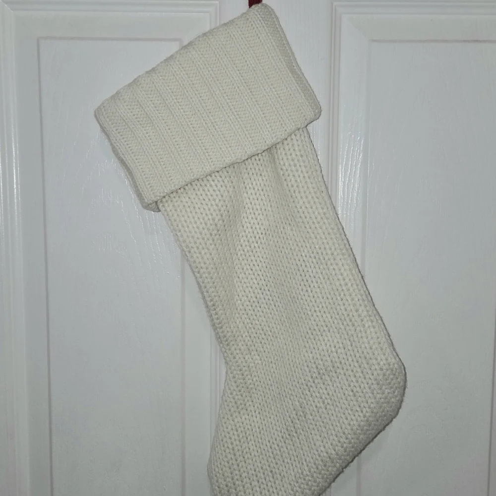 Wondershop Monogram Christmas Stocking Letter A Initial White Knit Target Lined.
